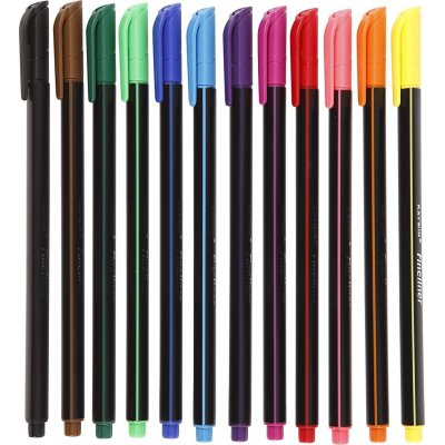 Colortime Fineliner Tusch - mixade frger - 12 st