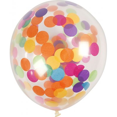 Ballonger med konfetti - gjennomsiktig - 23 cm - 4 stk