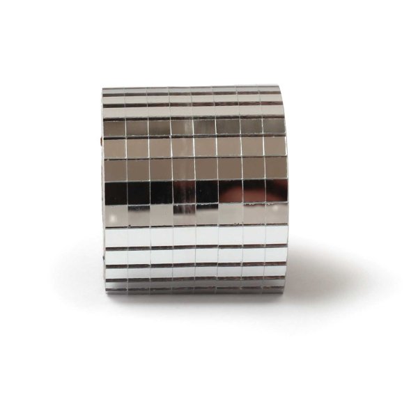 Sj�lvh�ftande spegelband facetterat - silver