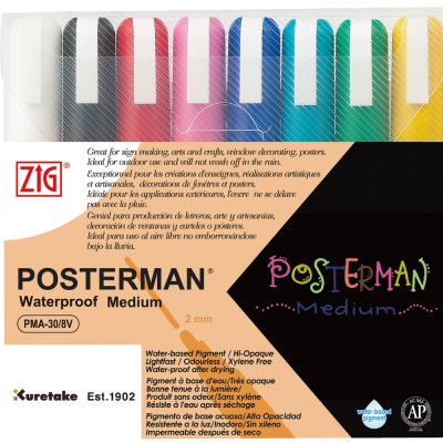 Mrkekridt ZIG Posterman 2 mm - 8 farver