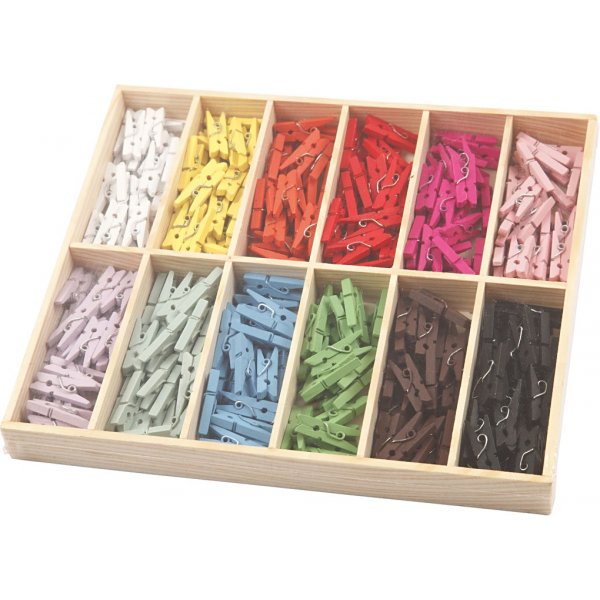 Mini klädnypa - mixade färger - 12 x 24 st Mini klädnypa - mixade färger - 12 x 24 st