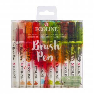 Penseltusj Ecoline Brush Pen 10-pakning - Architect