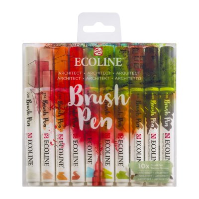 Penselpenna Ecoline Brush Pen 10-pack - Architect
