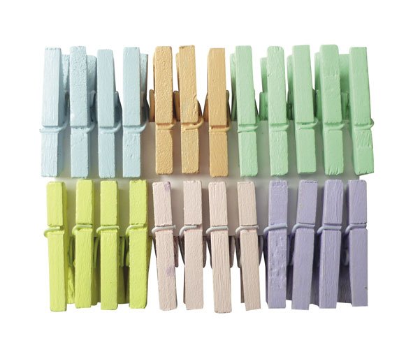 Träklämmor pastellfärgade 25 mm, 24-pack Träklämmor pastellfärgade 25 mm, 24-pack