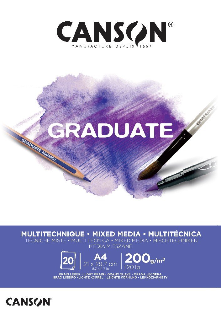 Graduate Mixedmedia Blok 200 g 20 ark - A4 - Øvrige papirer, Blok