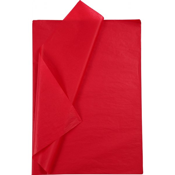 Silkespapper - röd - 50 x 70 cm - 14 g -10 ark Silkespapper - röd - 50 x 70 cm - 14 g -10 ark