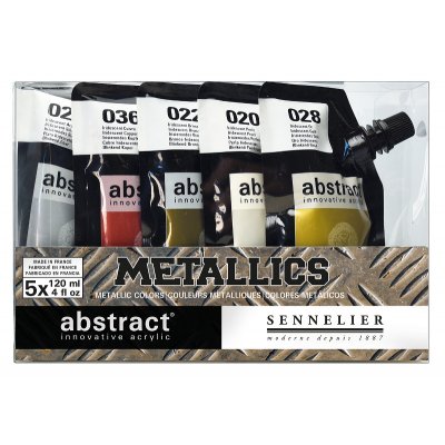 Akrylmalingssett Sennelier Abstract - Metallics sett 5 x 120 ml