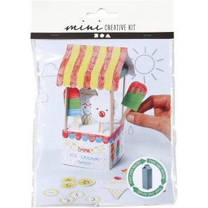 Mini DIY-sett Iskremkiosk fra melkekartong - Materialsett Mini DIY-sett Iskremkiosk fra melkekartong - Materialsett