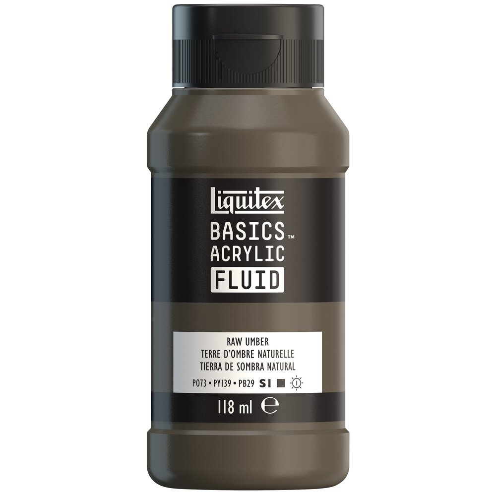 Akrylfärg - Liquitex Basics Fluid - 118ml - Raw Umber - Akrylfärger, Konstnärsfärger