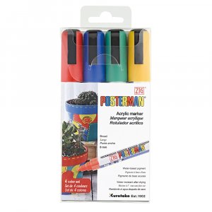 Markeringspen ZIG Posterman PMA-50 6mm basic 4 stk.