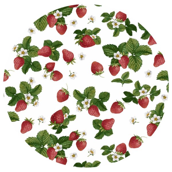 Vaxduk med Jordgubbe motiv - Vit