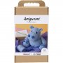 DIY-s�t amigurumi flodhest bl� og lysebl� - 1 pakke.