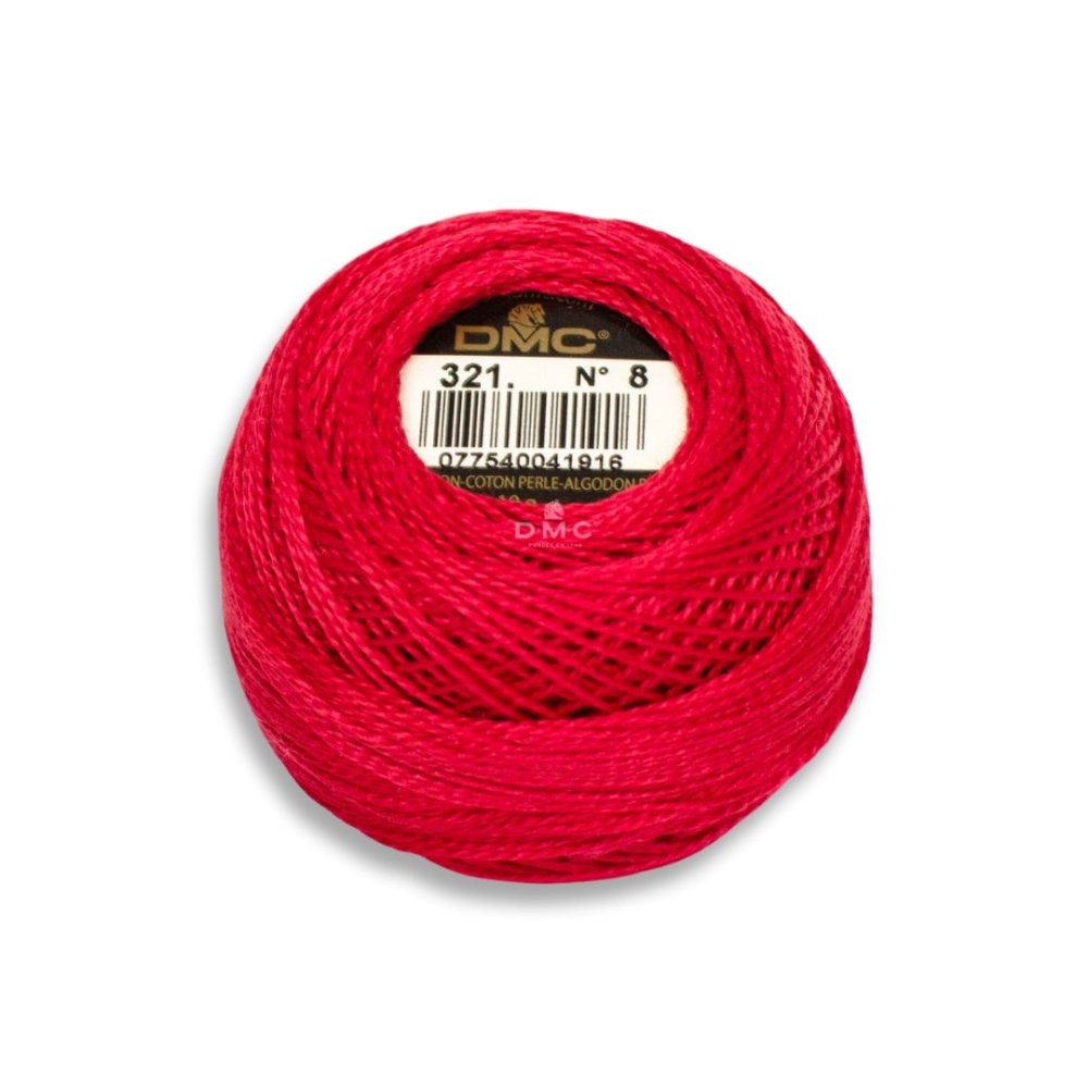 DMC Pearl Cotton Art. 116/8, 321 Red - Broderigarn, Garn, Sticka & virka
