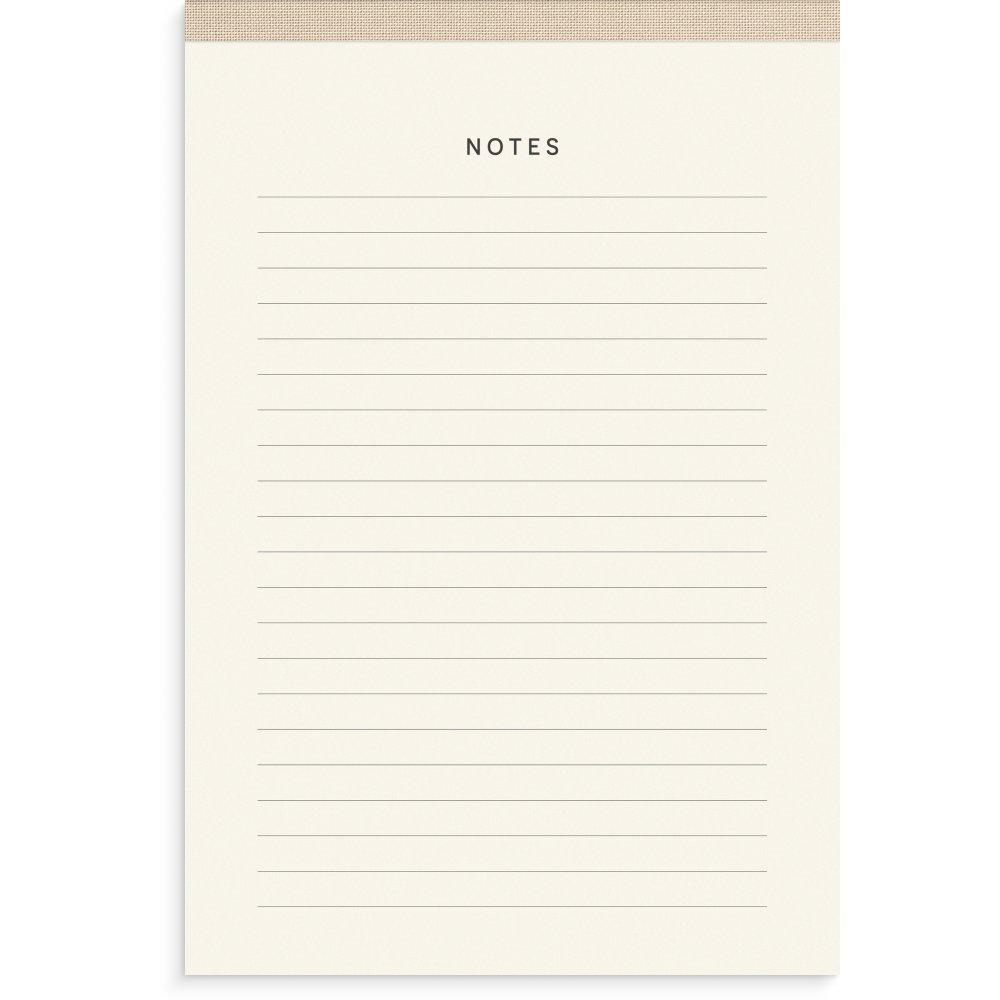 Notesblok - Tekstil - Beige - A5 - Notesbøger, Kontorartikler