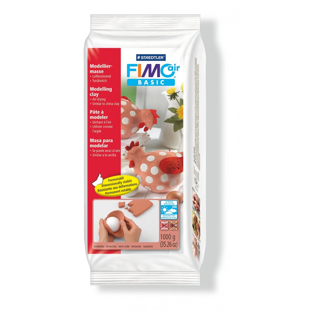 Modellera Fimo Air Basic 1000g - Terrakotta - Fimolera, Modellera, Pyssel för barn, Hobbymaterial, Pyssla