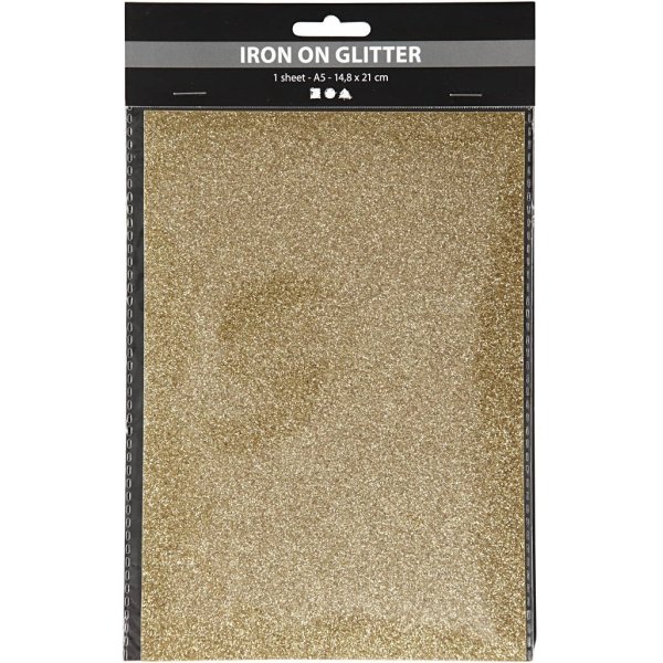 Stryktyg - guld - glitter - A5 Stryktyg - guld - glitter - A5