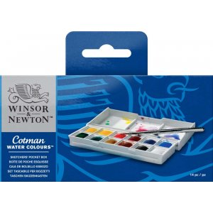 Akvarelmaling/Vandfarver W&N Cotman - Skissarens ask 12 farver