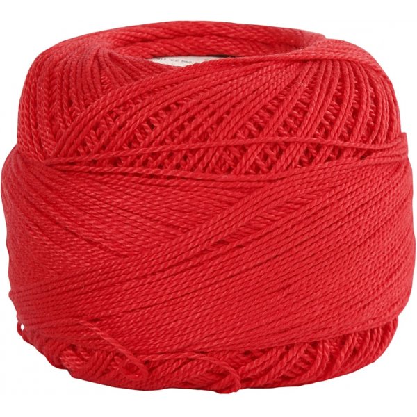 Mercericerat Bomullsgarn - röd - 20 g Mercericerat Bomullsgarn - röd - 20 g