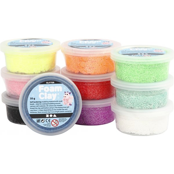 Foam Clay® - mixade färger - glitter - 10 x 35 g Foam Clay® - mixade färger - glitter - 10 x 35 g