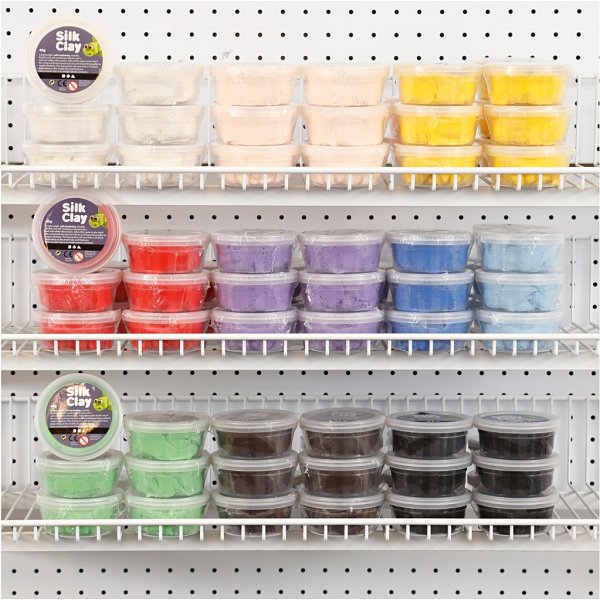 Silk Clay® - mixade färger - 10 x 10 x 35 g Silk Clay® - mixade färger - 10 x 10 x 35 g