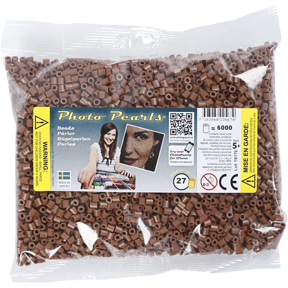 NABBI PhotoPearls - Chokolade (27) - 6000 stk - Photo Pearls, Perler & perleplader, Håndværk