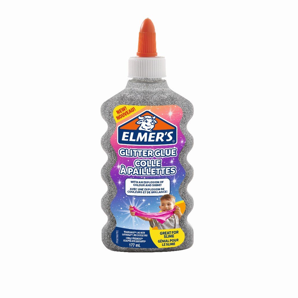 Glitterlim 177ml - Sølv - Slime, Hobbyartikler til børn, Hobbymateriale, Håndværk