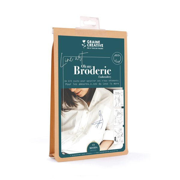 Broderikit f�r kl�der med 8 minimalistiska m�nster