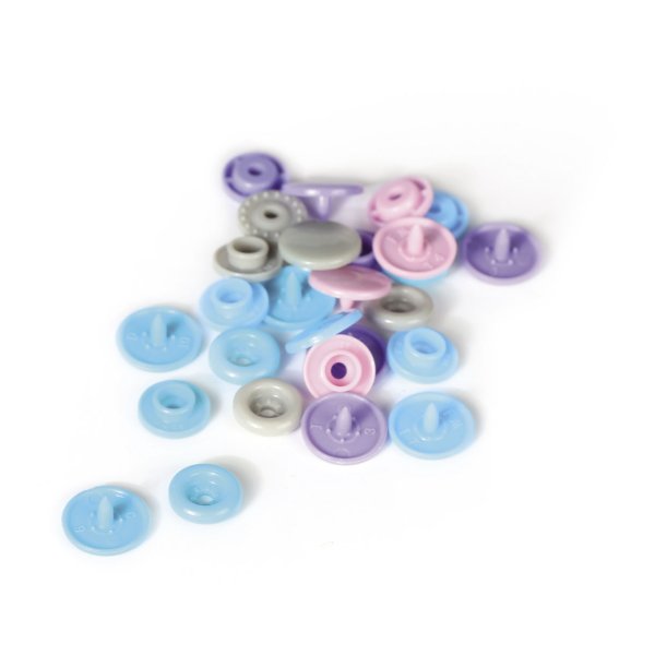 Set med 10 plastknappar i pastellfärger, storlek 20 (12,2 mm) Set med 10 plastknappar i pastellfärger, storlek 20 (12,2 mm)