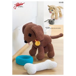 Virkmönster - ”Amigurumi” katt, mus, hund, köttben & matskål Virkmönster - ”Amigurumi” katt, mus, hund, köttben & matskål