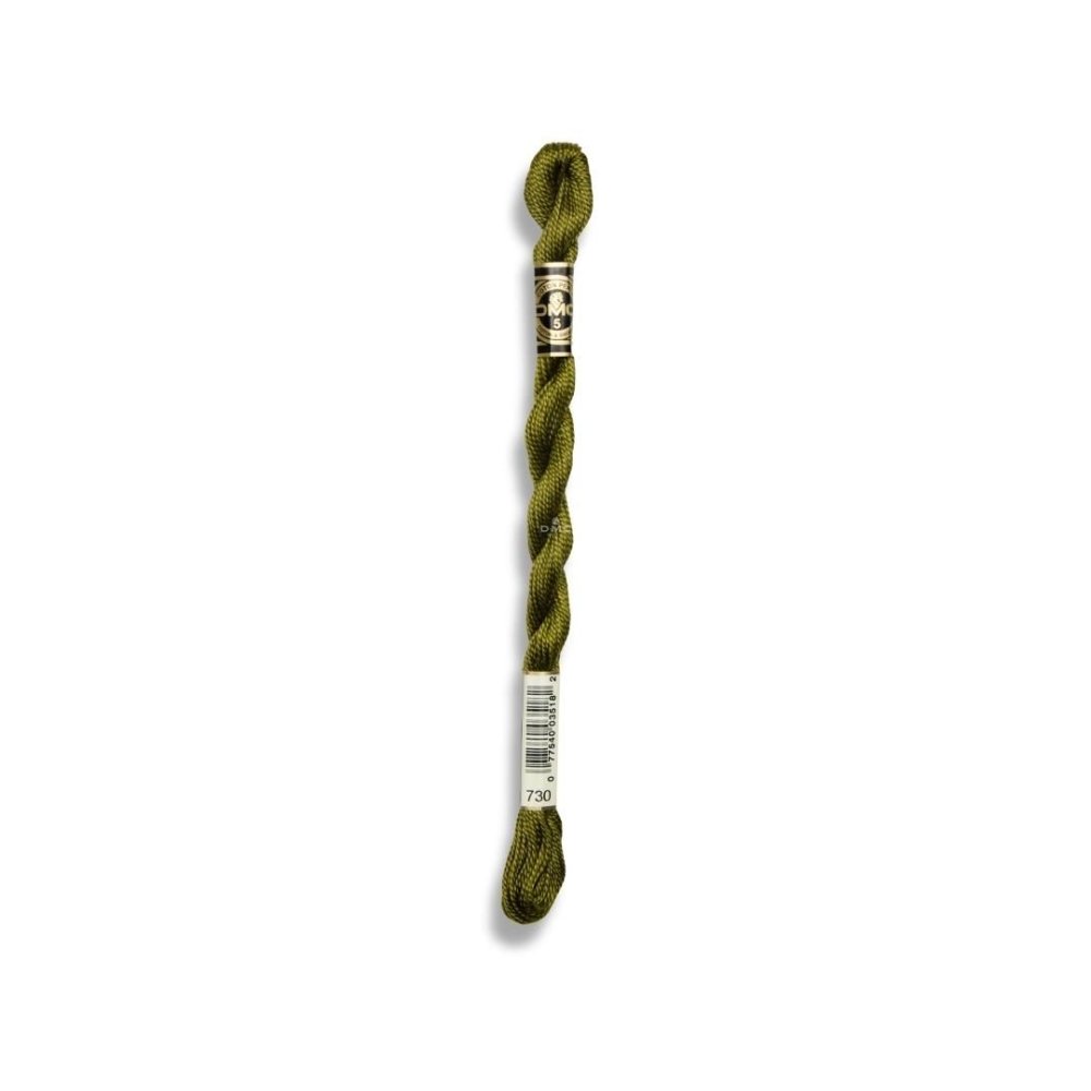 DMC Pearl Cotton Art. 115/5, 730 Very Dark Olive Green - Broderigarn, Garn, Sticka & virka