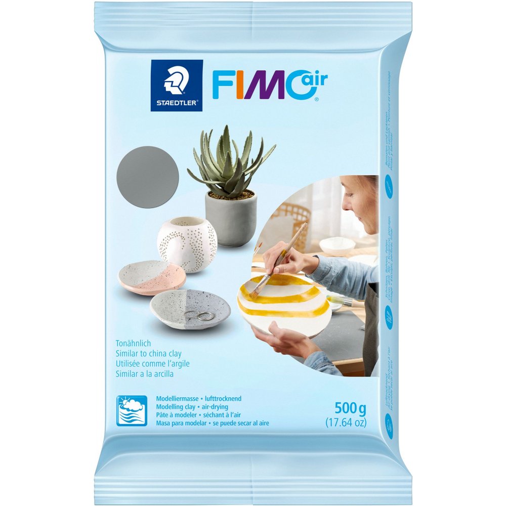 Modellera Fimo Air Basic 500g - Grå - Fimolera, Modellera, Pyssel för barn, Hobbymaterial, Pyssla