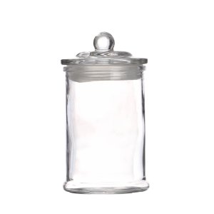 Glasburk med lock 18 x 10 cm