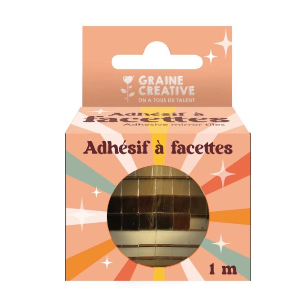 Sj�lvh�ftande spegelband facetterat - guld