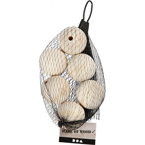 Träpärlor - Ø40 mm - 6 st Träpärlor - Ø40 mm - 6 st