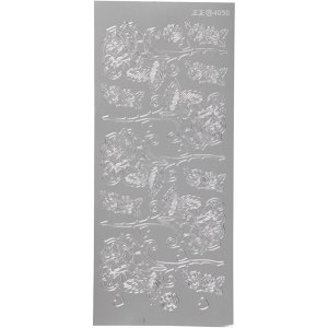 Klisterm�rker roser 10x23 cm s�lv - 1 ark