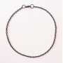 Svart kedjearmband liten länk 2 mm - 20 cm Svart kedjearmband liten länk 2 mm - 20 cm