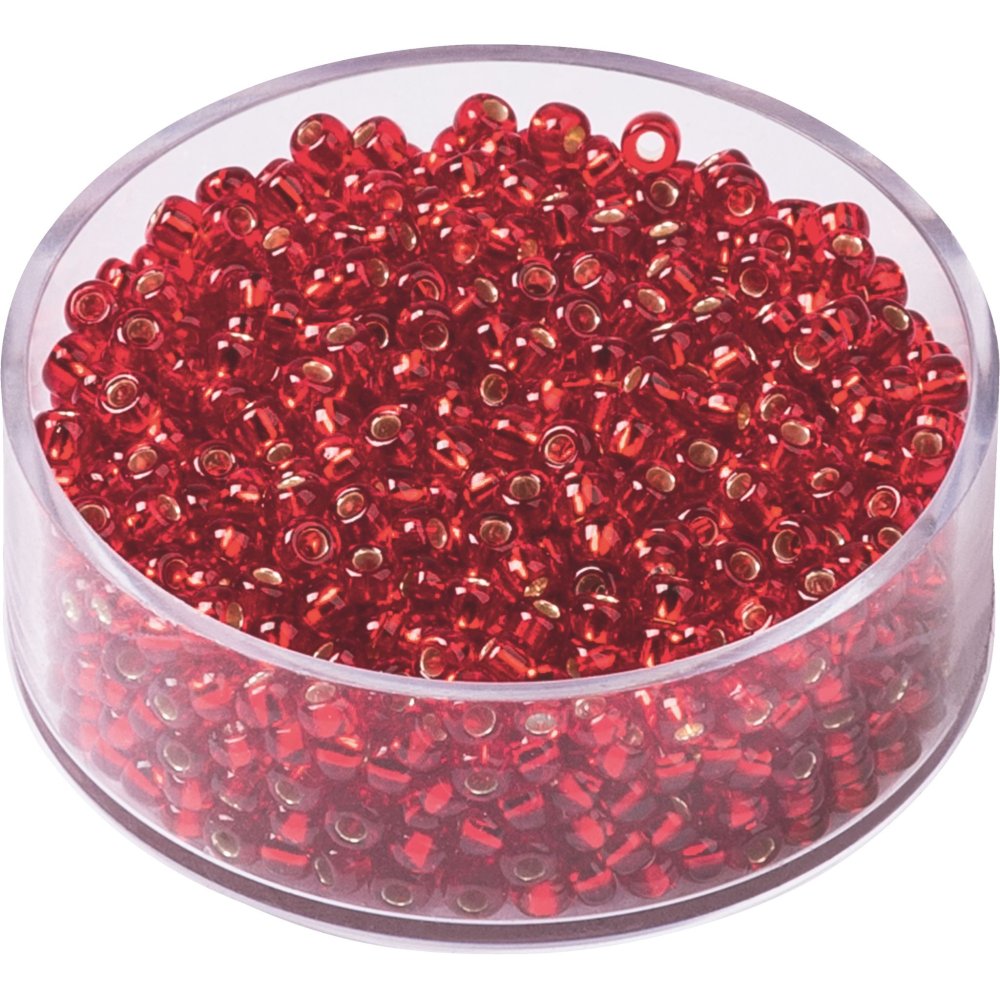 Bohemske rocailleperler 2,5 mm 17 g - Rød - Blandinger av rocailleperler, Rocaillesperlor, Håndverk