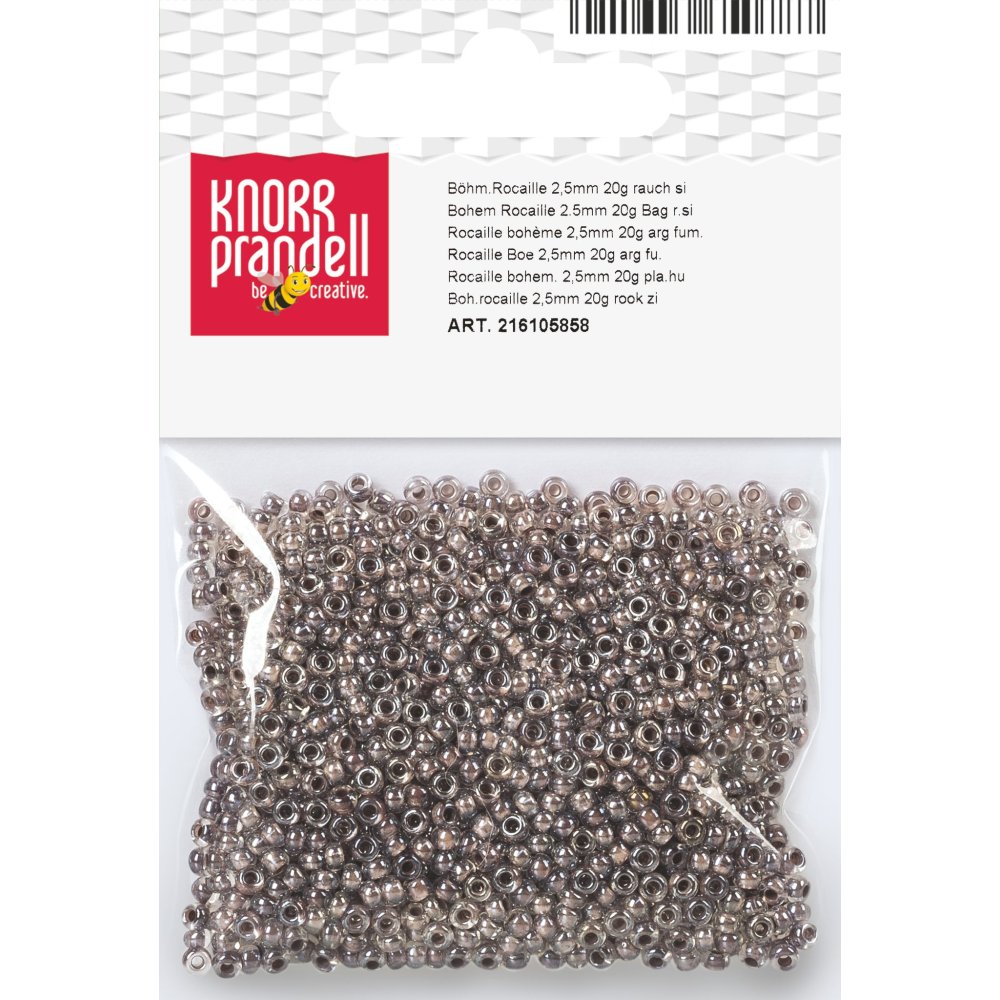 Boheme rocailleperler 2,5 mm, 20 g, røgfarvede - Blandinger af rocaillesperler, Rocaillesperler, Håndværk