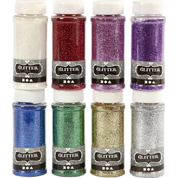 Glitter - mixade frger - 8 x 110 g