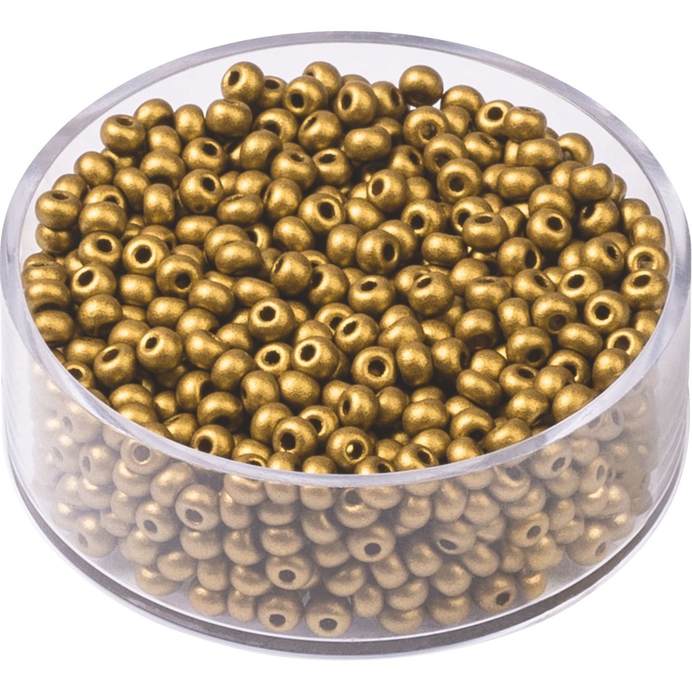 Bohemske rocailleperler 2,5 mm 17 g - Guldfarvede - Blandinger af rocaillesperler, Rocaillesperler, Håndværk
