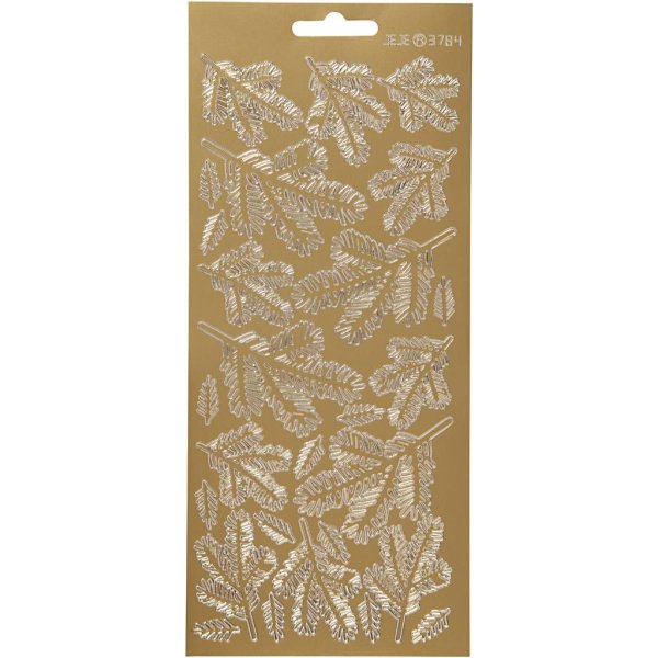 Klistermærker kviste 10x23 cm Guld - 1 ark Klistermærker kviste 10x23 cm Guld - 1 ark