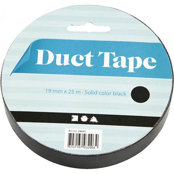 Textiltejp - svart - 25 m Textiltejp - svart - 25 m