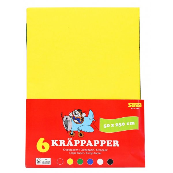 Kräppapper A4 - 6 färger Kräppapper A4 - 6 färger