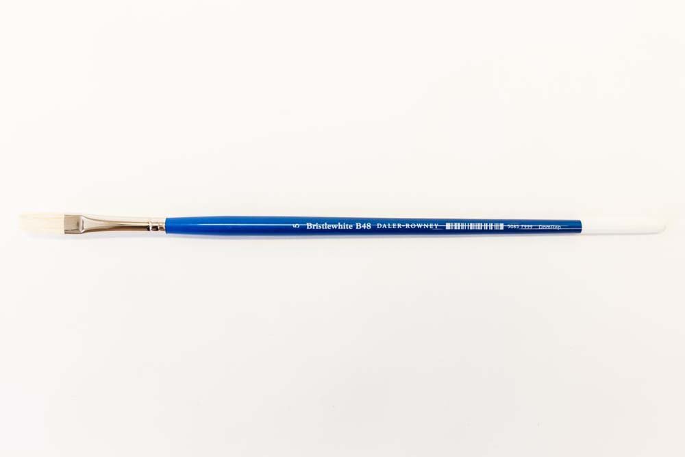 Svinehårspensel Bristlewhite 48 Long Flat - nr. 5 - Akrylpensler, Pensler