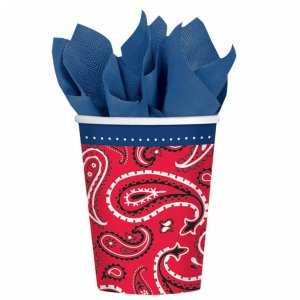 Bandana & Blue Jeans - 266ml partymuggar i papper - 8 st