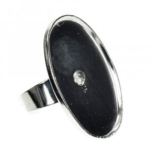 Ring for mosaikk 22 x 32 mm - sølvbelagt oval