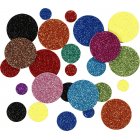 Dekorgummicirklar - mixade glitterfrger - 150 st