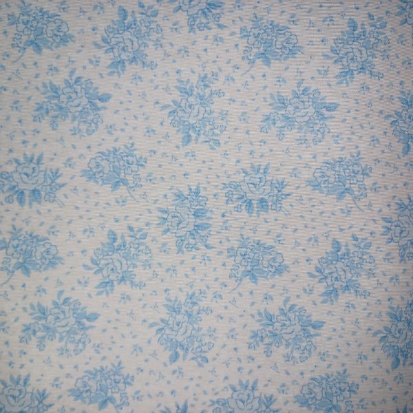 Vaxduk textil bl� blommig 140 cm