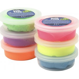 Silk Clay - neonfarger - 6 x 14 g