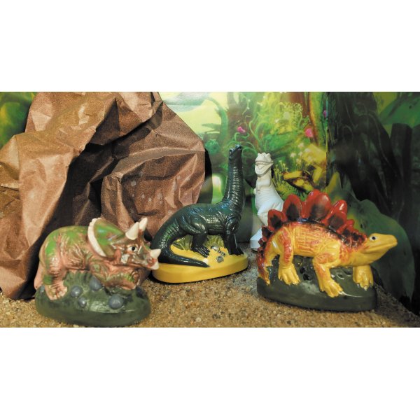 Formar i latex för gjutning av dinosaurier, 6-pack Formar i latex för gjutning av dinosaurier, 6-pack